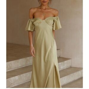 Billy J Green Satin Midi Dress